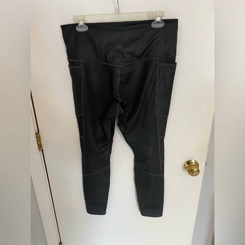 Athleta Inclination Moto Tight | Black Shimmer | Large - Picture 3 of 3